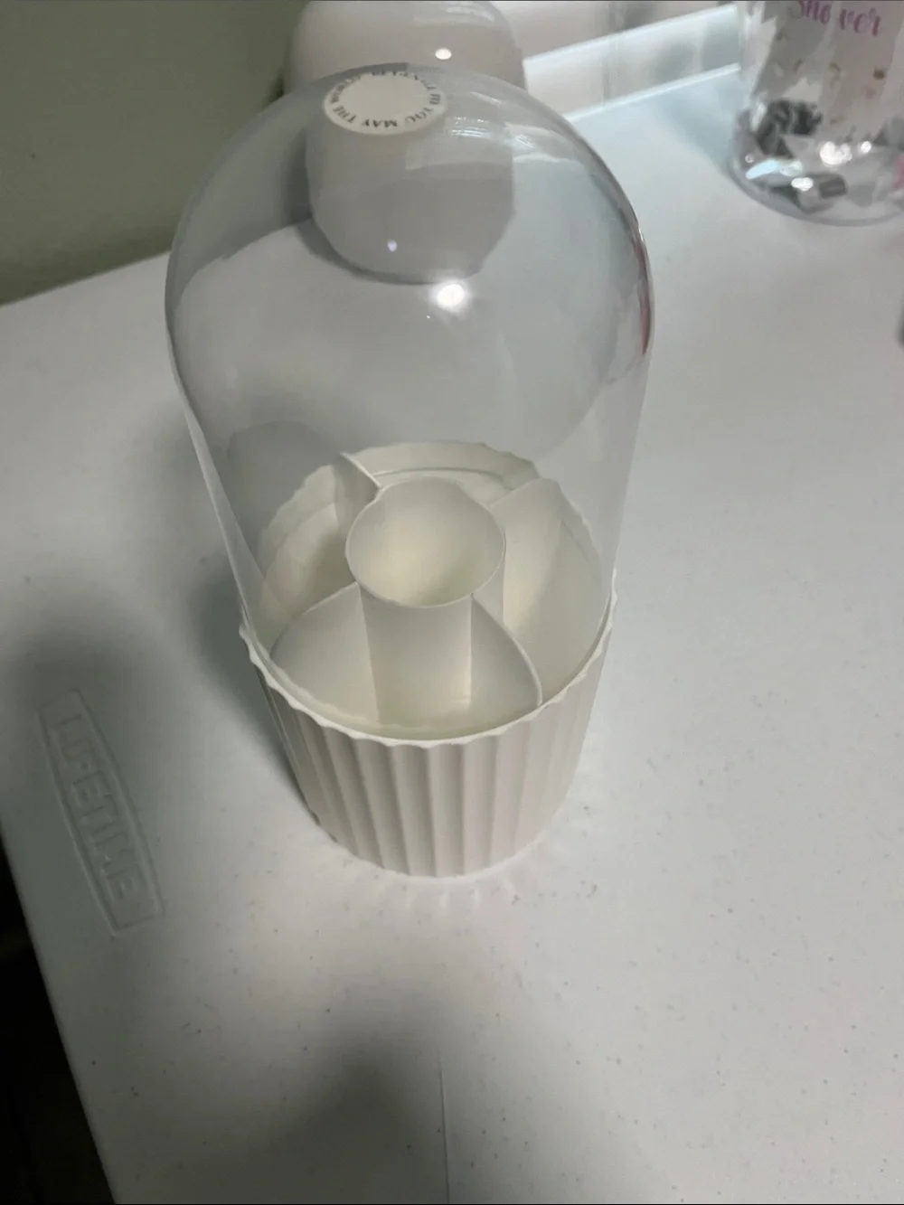 Covered makeup brush holder